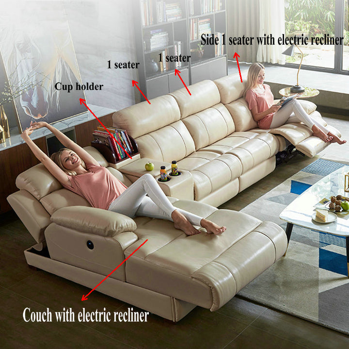 Electric Recliner Premium Leather Sofa CD9