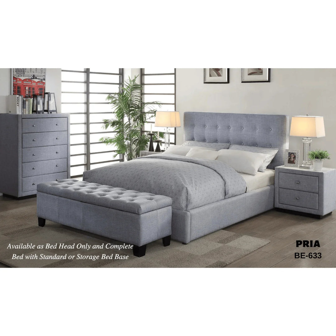Pria Fabric King Bed Frame - DLB Furniture