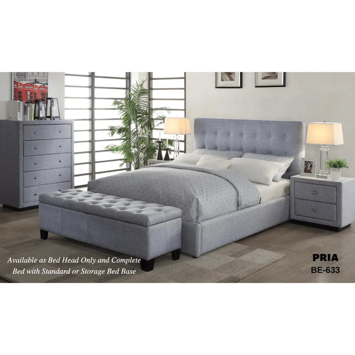 Pria Fabric Queen Bed Frame - DLB Furniture