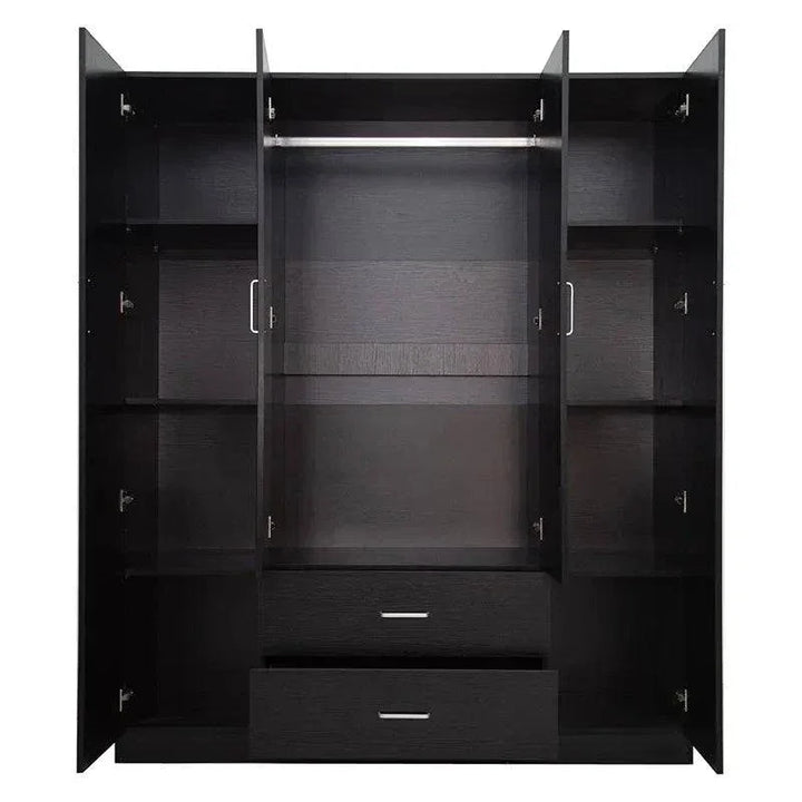 Beli 4 Door Black Wardrobe - DLB Furniture