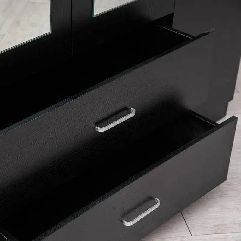 Beli 4 Door Black Wardrobe - DLB Furniture