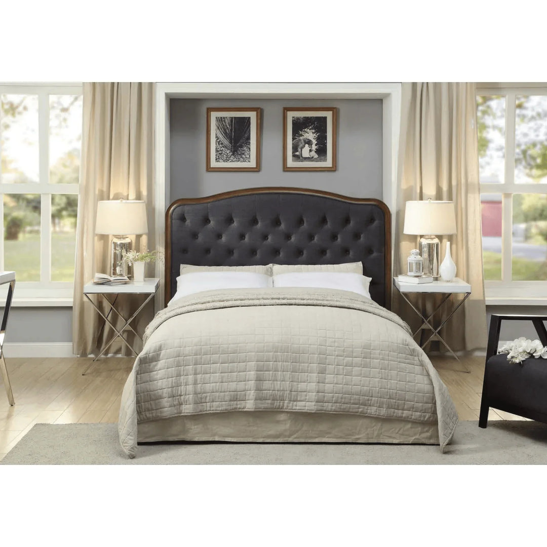 Jasmine Upholstered King Bed With Wooden Frame - DLB Furniture