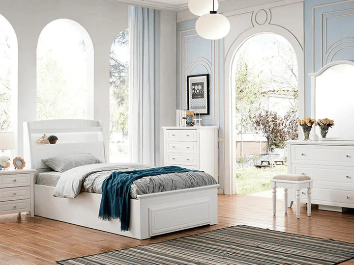 Alice Storage White King Single Bed Frame - DLB Furniture