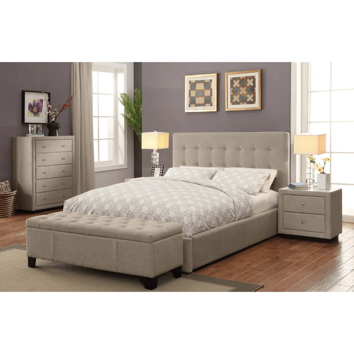 Pria Fabric King Bed Frame - DLB Furniture
