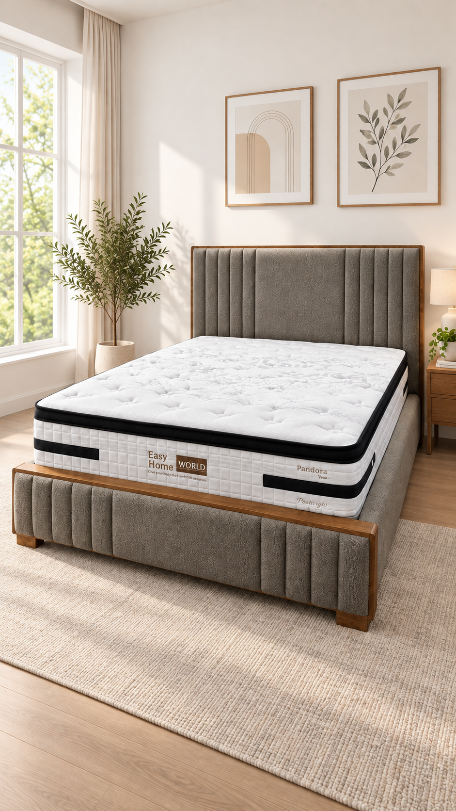 Luxe Fabric Bed Frame King(Fabric King Bed Frame)