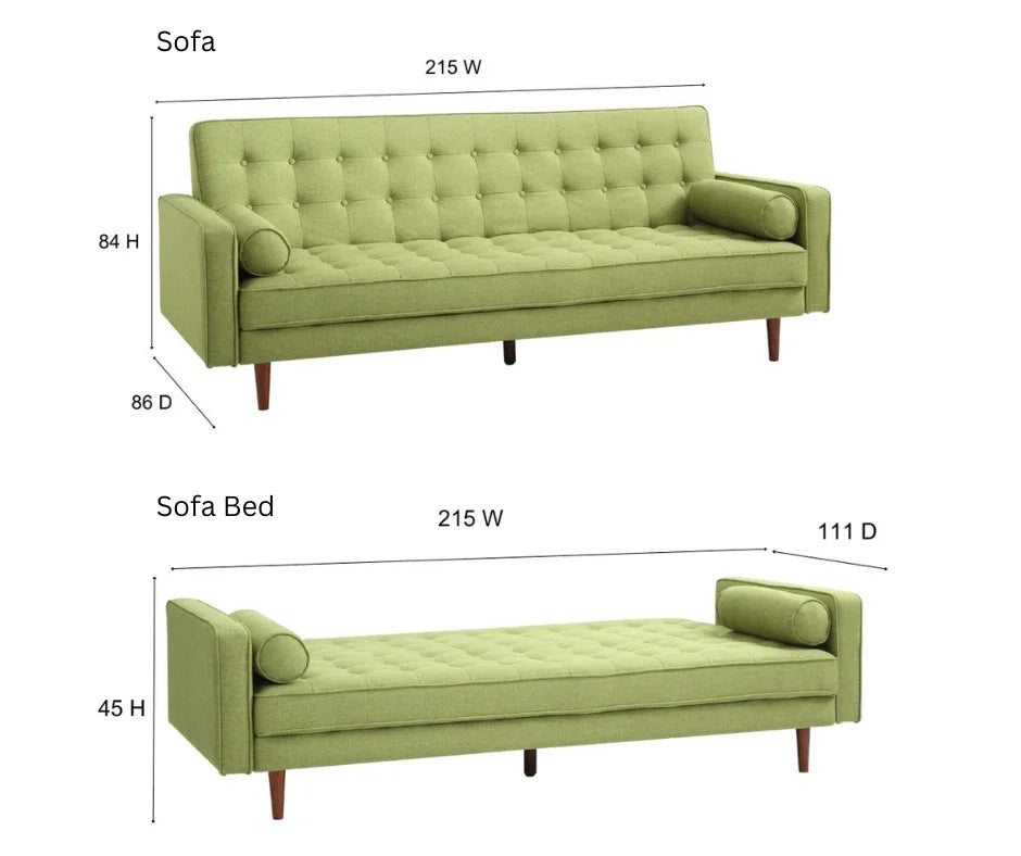 Green Sofia 3 Seater Sofa Bed - DLB Furniture