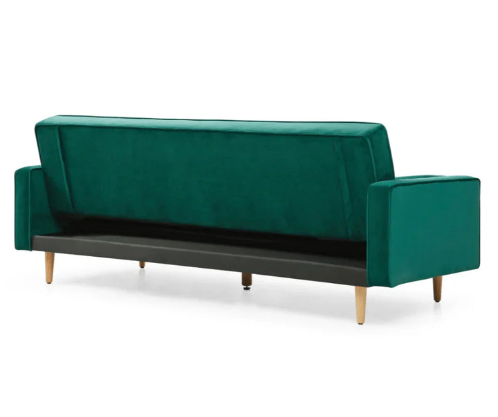 Velvet Green Sofia Sofa Bed 3 Seater - DLB Furniture