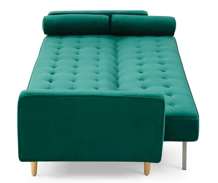 Velvet Green Sofia Sofa Bed 3 Seater - DLB Furniture