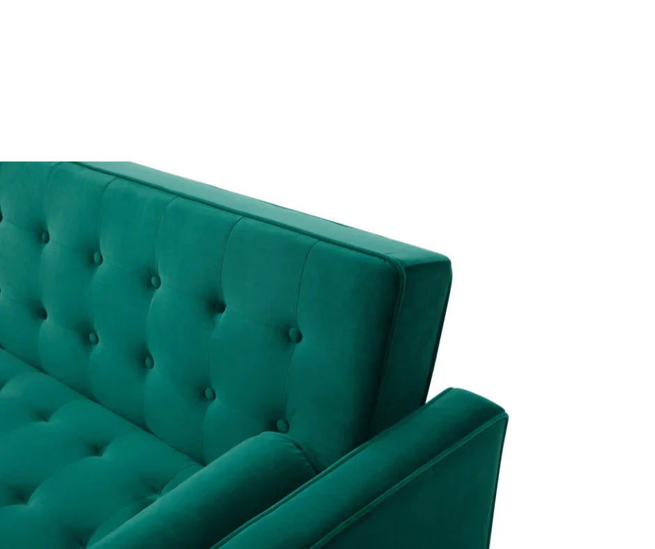 Velvet Green Sofia Sofa Bed 3 Seater - DLB Furniture