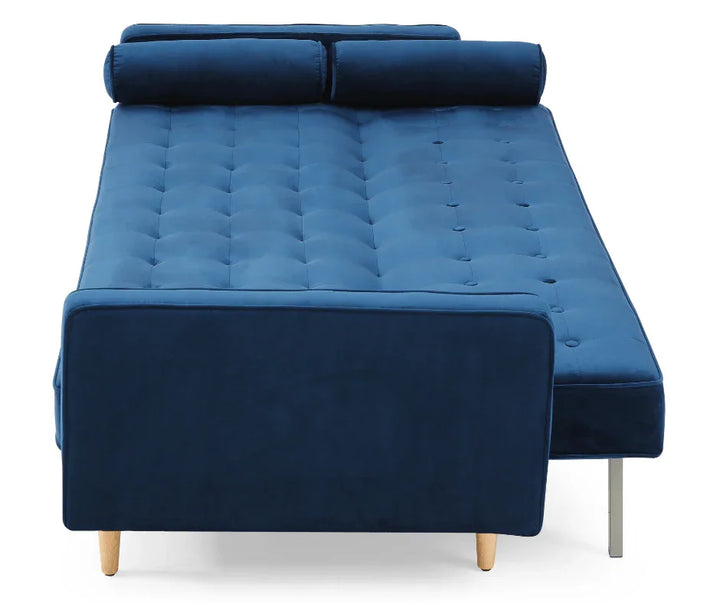 Velvet Blue Sofia Sofa Bed 3 Seater - DLB Furniture