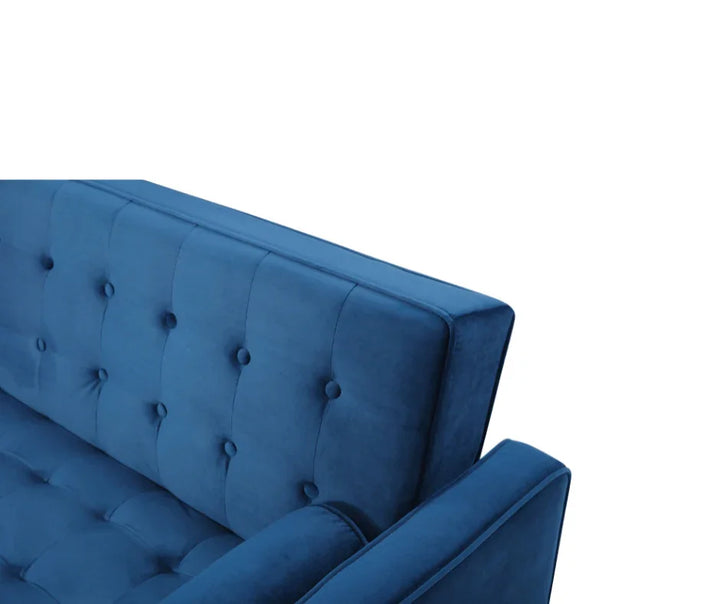 Velvet Blue Sofia Sofa Bed 3 Seater - DLB Furniture