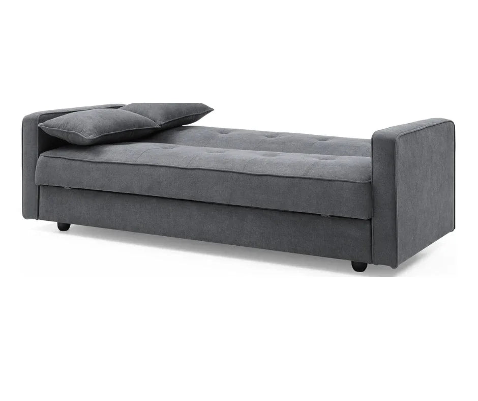 Junny 3 Seater Sofa Bed with Extra Middle Storage - Dark Grey - DLB Furniture