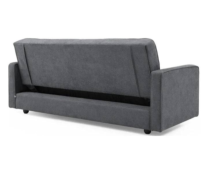 Junny 3 Seater Sofa Bed with Extra Middle Storage - Dark Grey - DLB Furniture