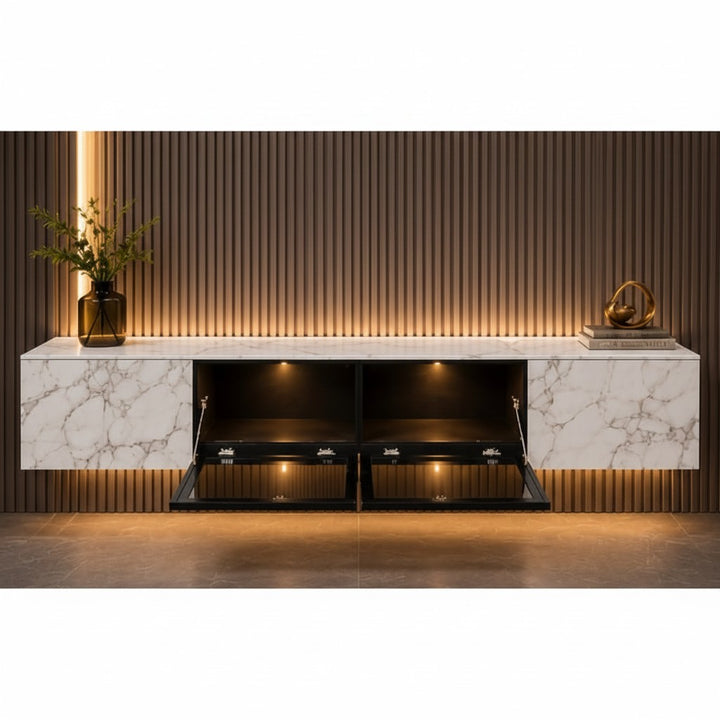 Marbella Luxe 2m Wall-Mounted TV Unit White