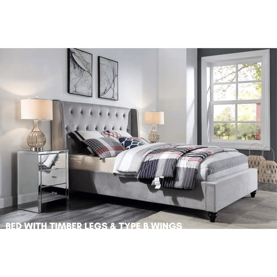 Merida Double Velvet Bed - DLB Furniture