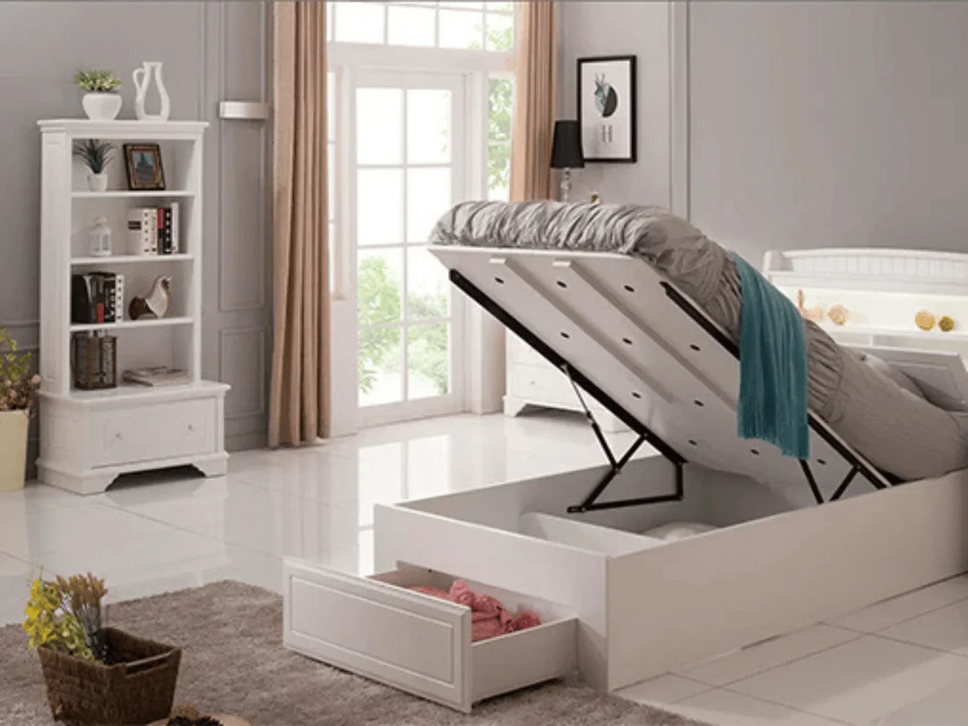 Alice Storage White King Single Bed Frame - DLB Furniture
