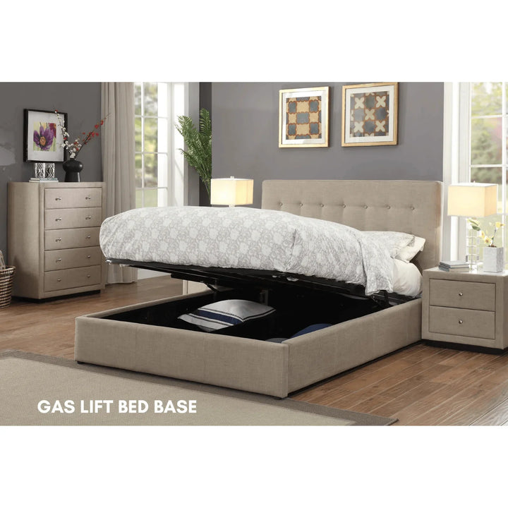 Pria Fabric King Bed Frame - DLB Furniture