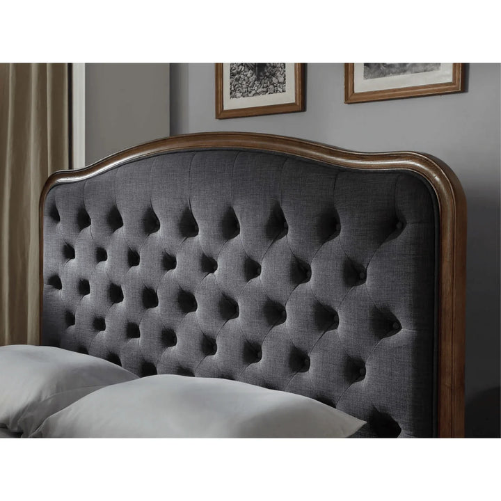 Jasmine Upholstered King Bed With Wooden Frame - DLB Furniture