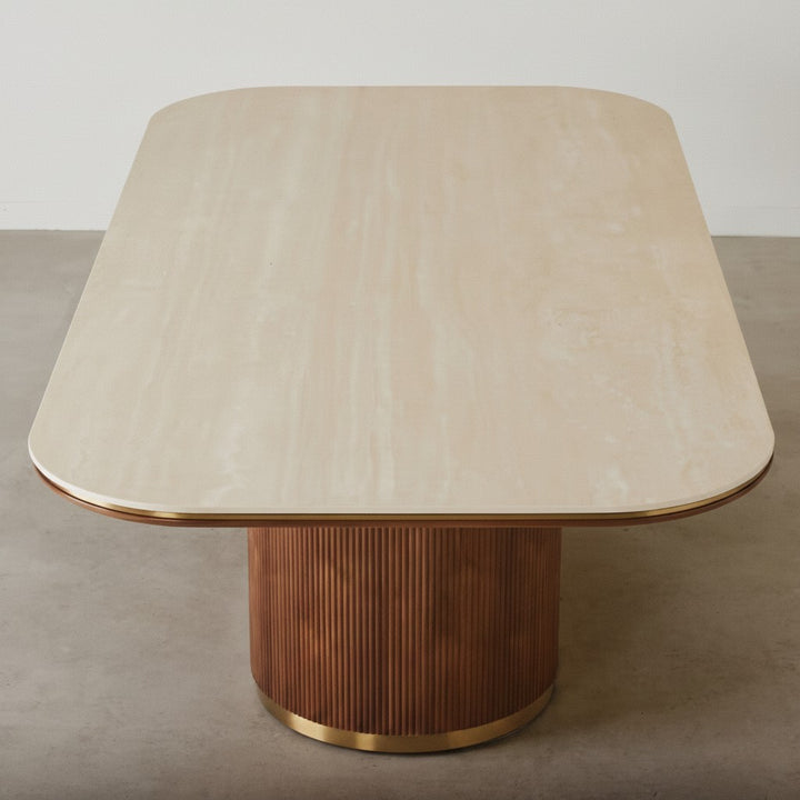 Arcadia Luxury dining table with base storage Brown