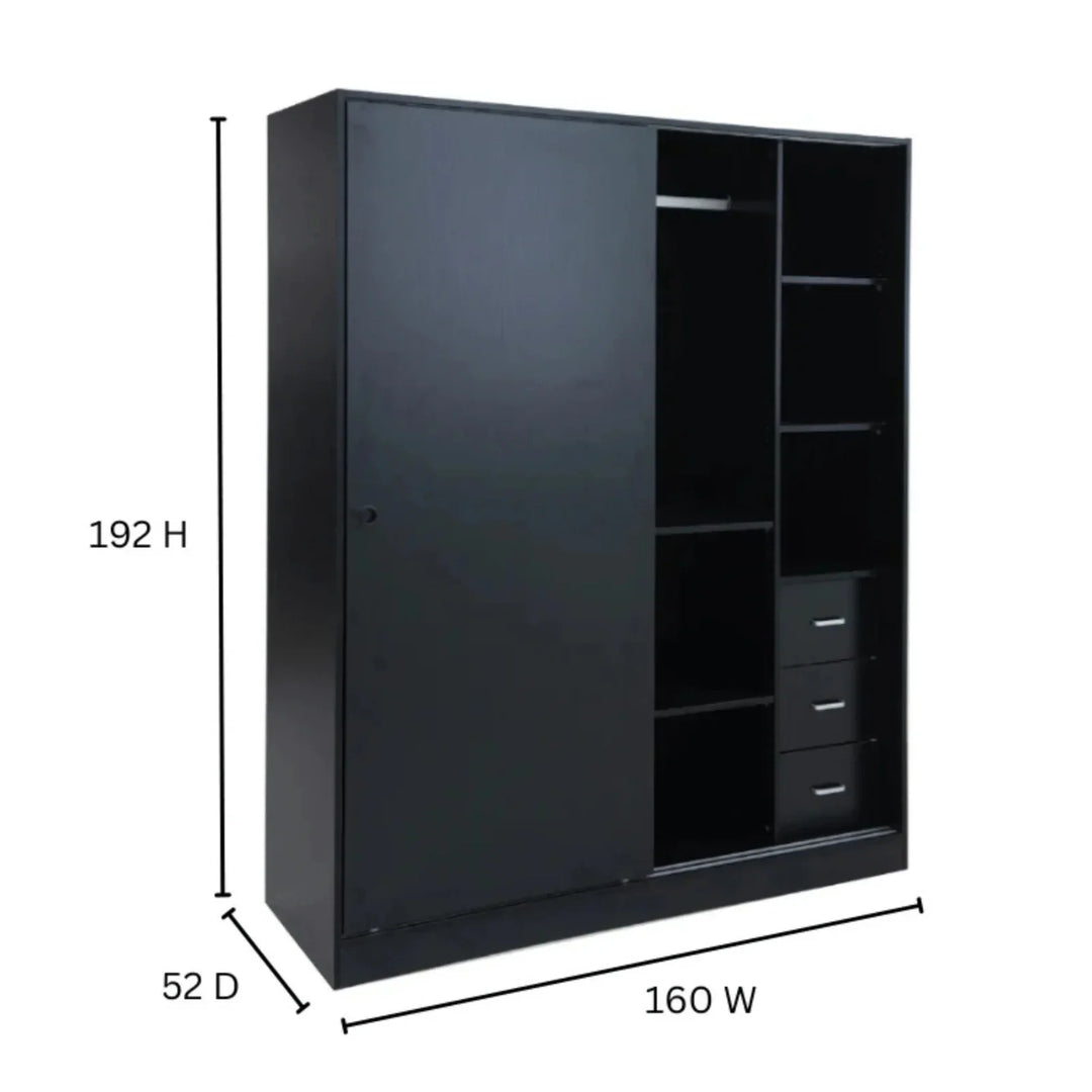 Built-in Modular Wardrobe Sliding doors Black - DLB Furniture