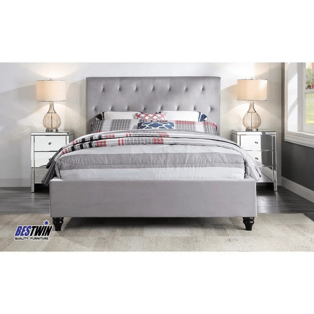 Merida Double Velvet Bed - DLB Furniture