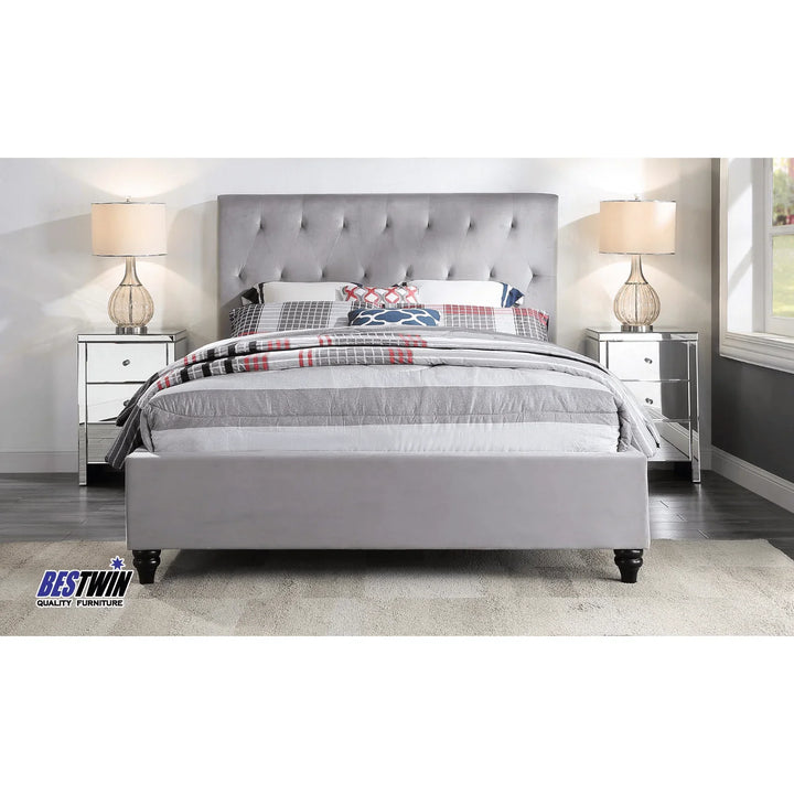 Merida Double Velvet Bed - DLB Furniture