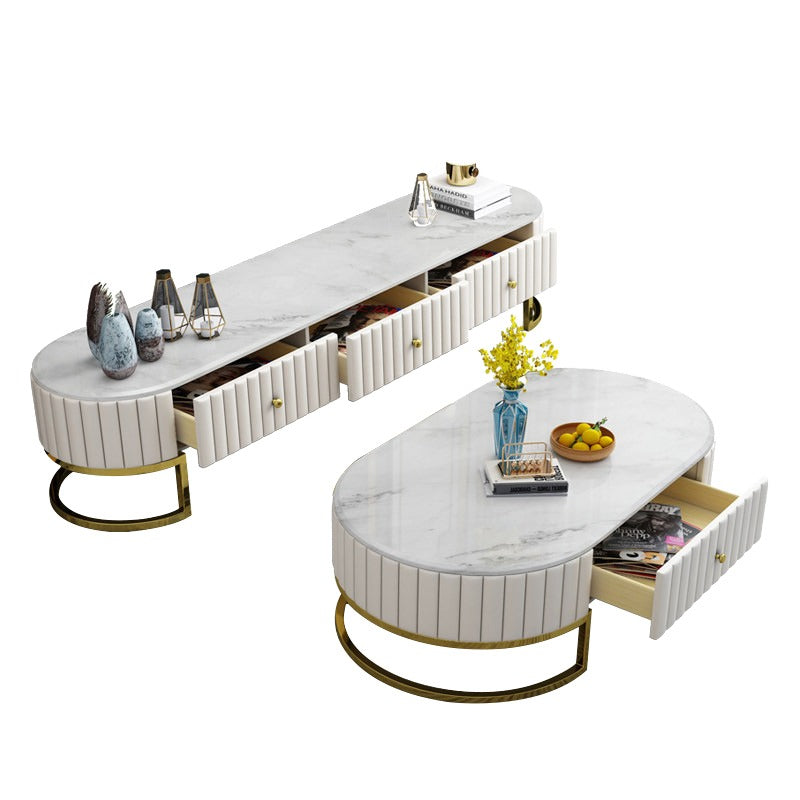 Cloudy Marble Top TV Unit