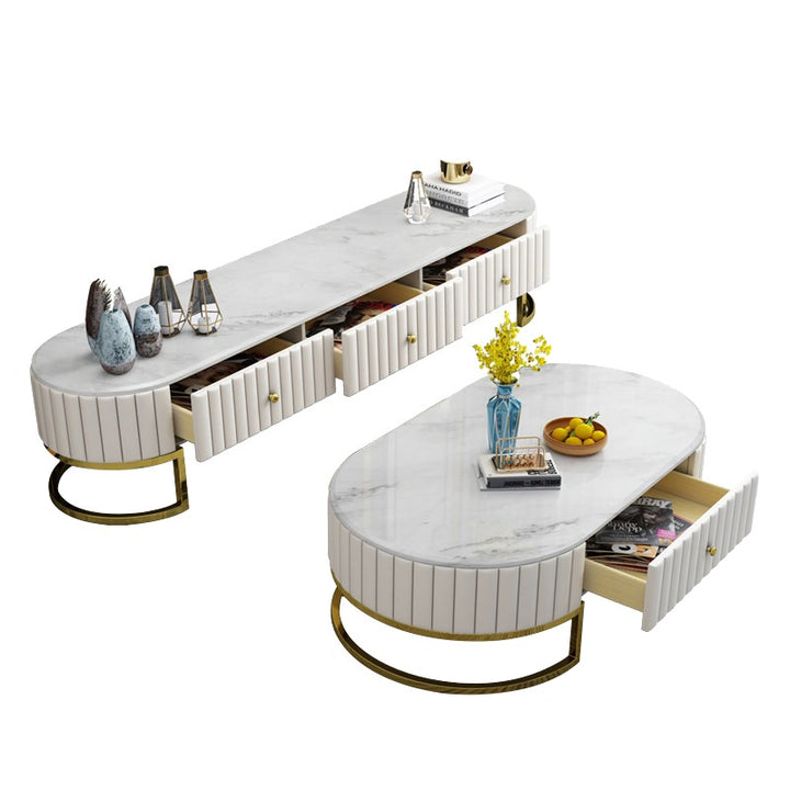 Cloudy Marble Top TV Unit
