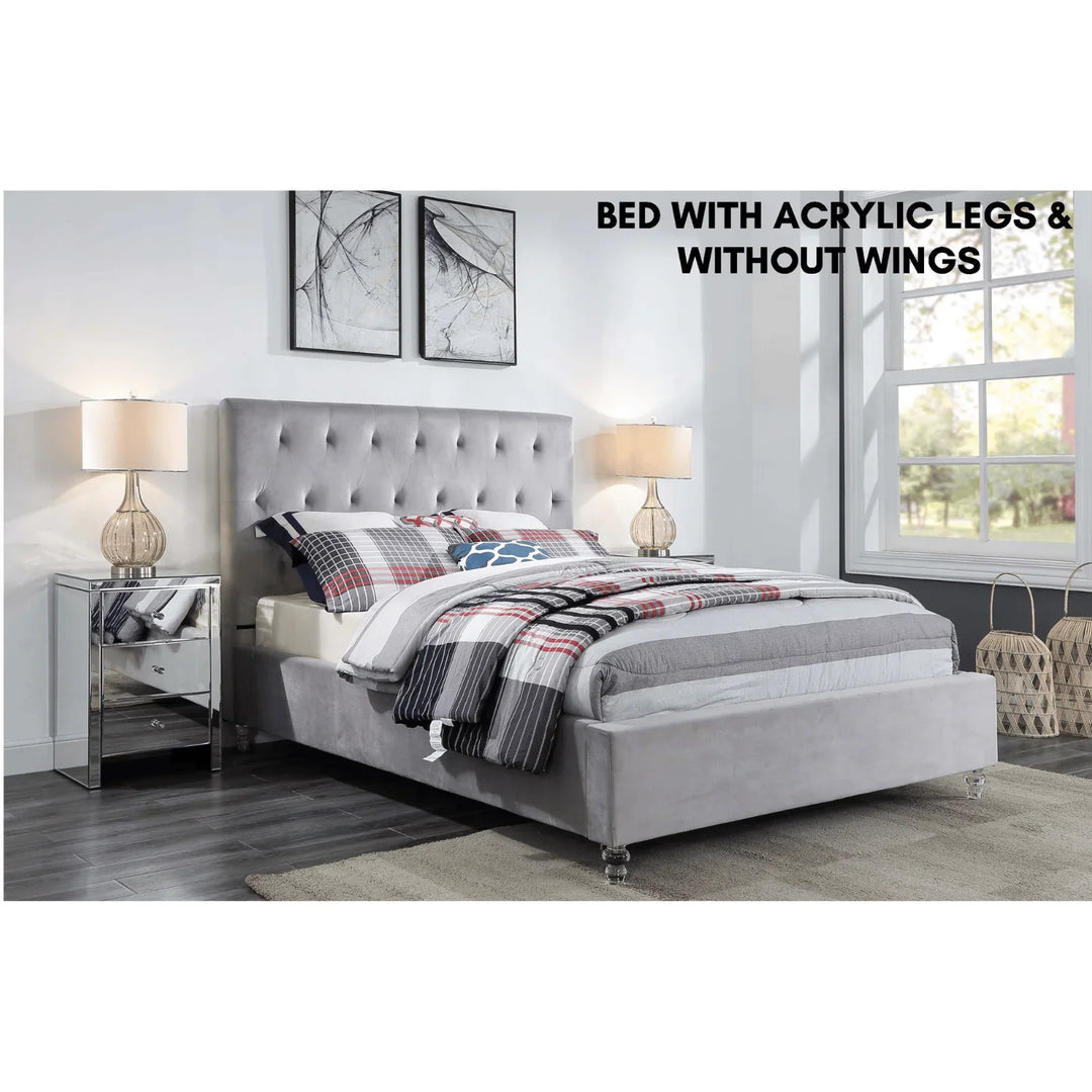 Merida Double Velvet Bed - DLB Furniture