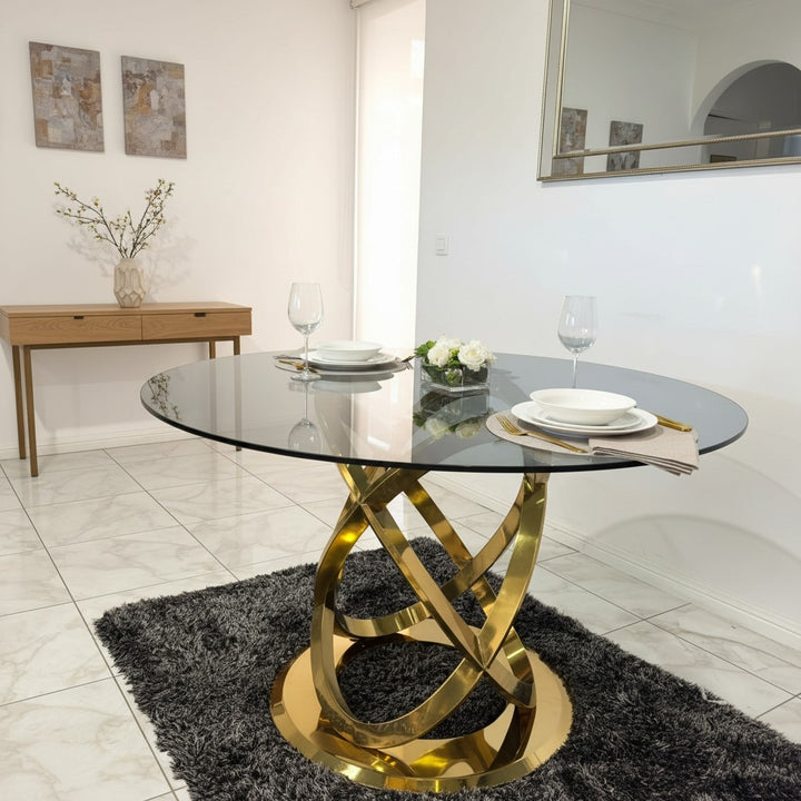 Infinity Luxury Tempered Glass Dining Table