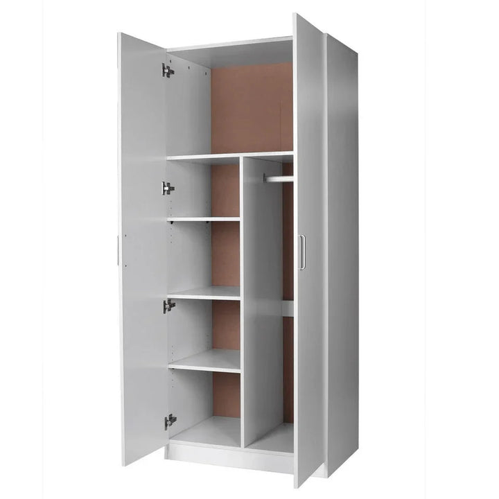 Beli 2 Door Combo White Wardrobe - DLB Furniture