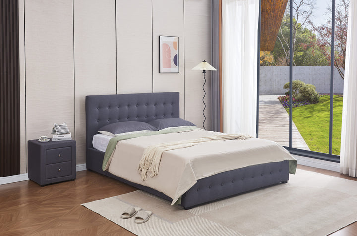 Begnas Fabric Queen Gas Lift Storage Bed Frame