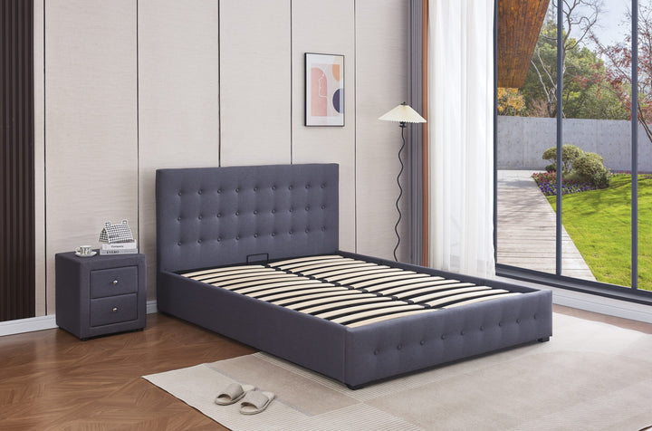 Begnas Fabric Queen Gas Lift Storage Bed Frame