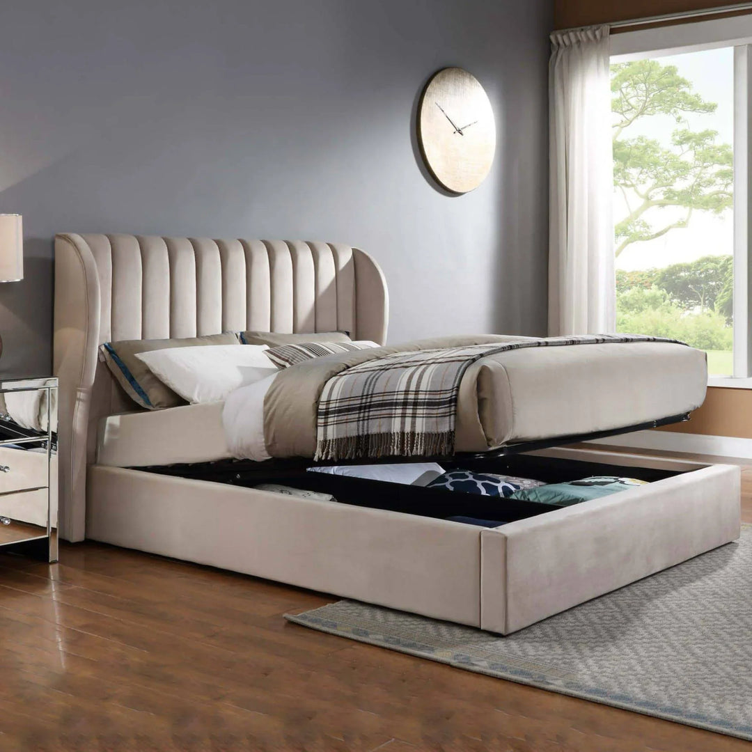 Belair Velvet Queen Bed Frame - DLB Furniture
