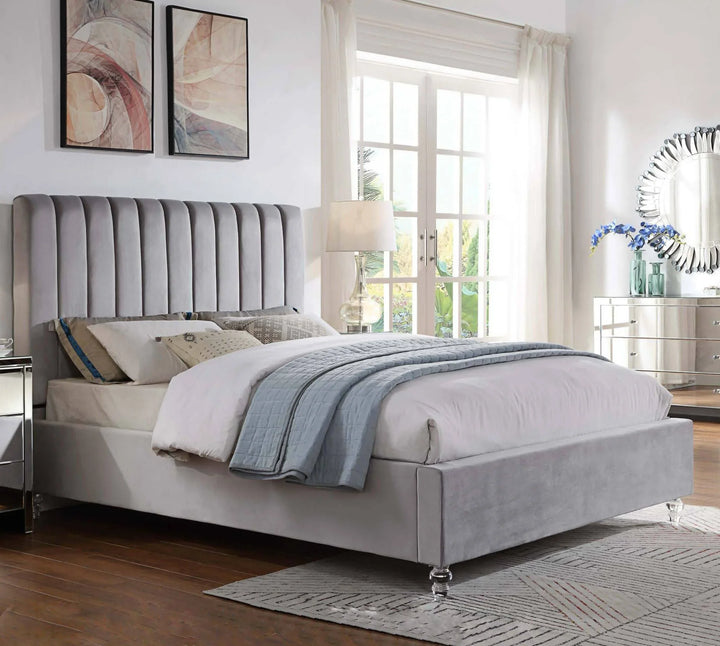 Belair Velvet Queen Bed Frame - DLB Furniture