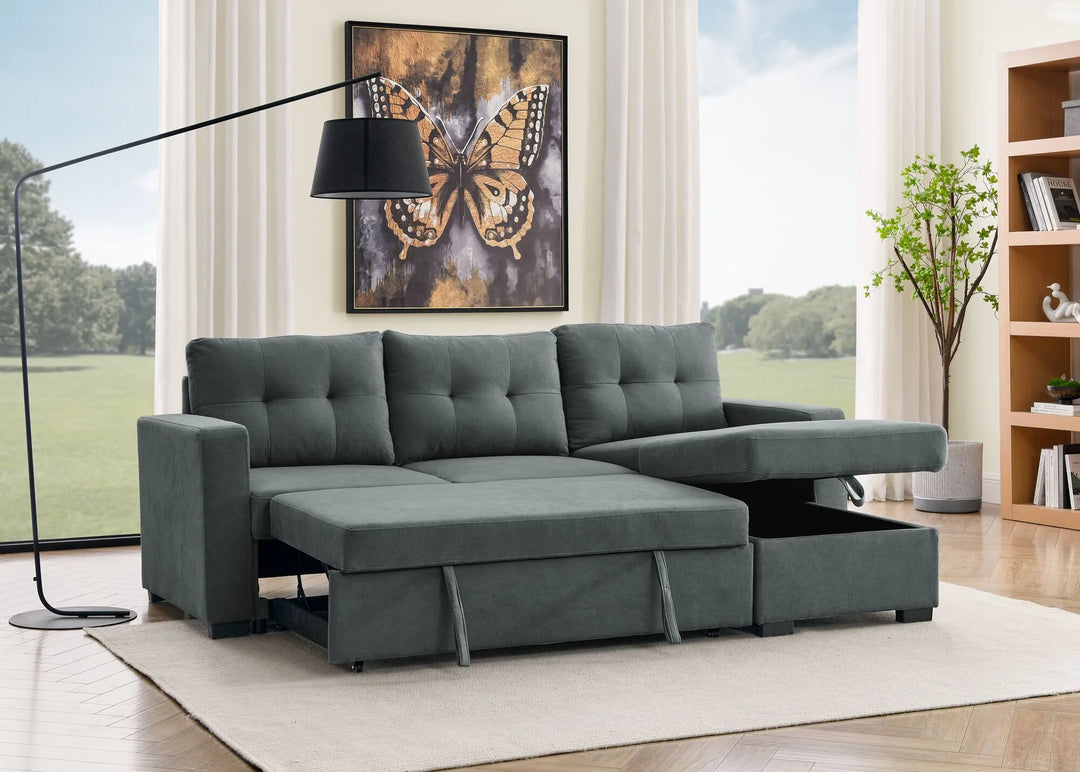 Drake Budget Sofa Bed With Storage Dark Grey
