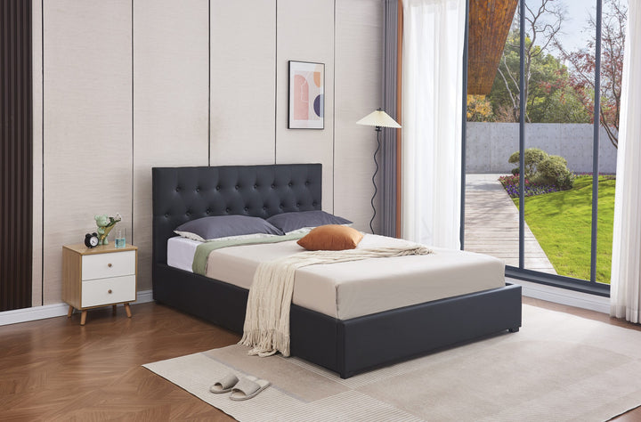 Fewa PU Leather Double Gas Lift Storage Bed Frame