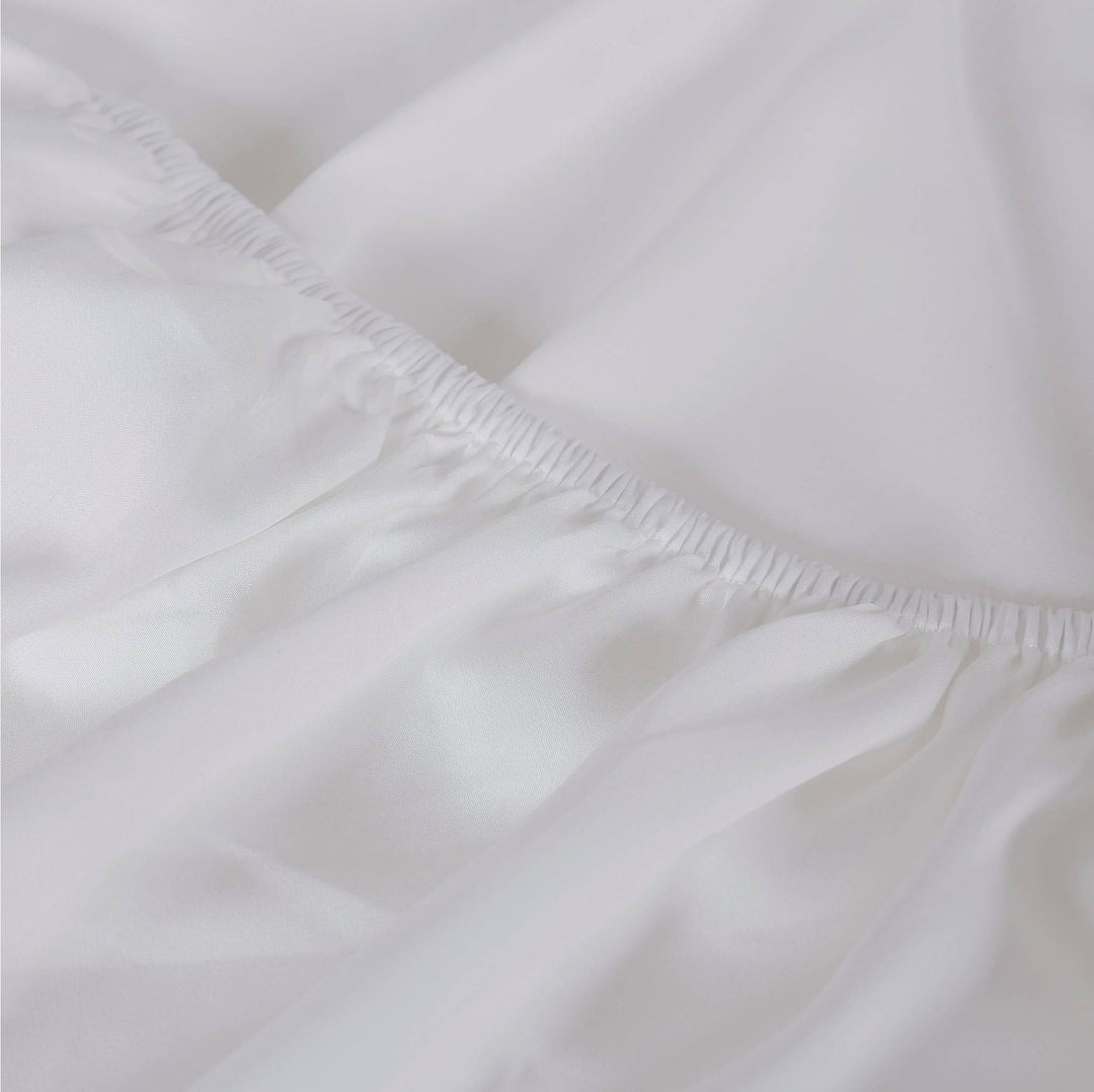 TENCEL™ 100% Lyocell Fibre Fitted Sheet White Queen - DLB Furniture