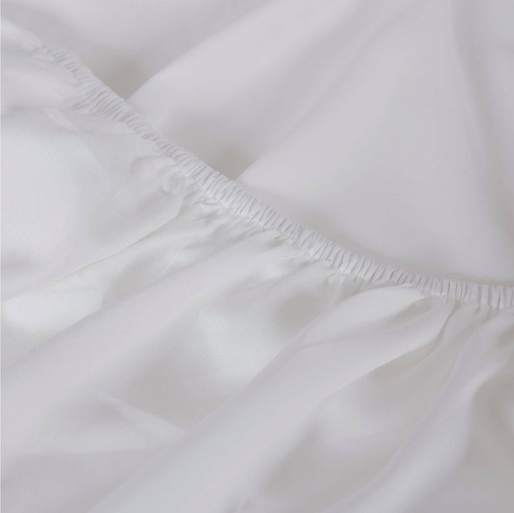 TENCEL™ 100% Lyocell Fibre Fitted Sheet White Queen - DLB Furniture