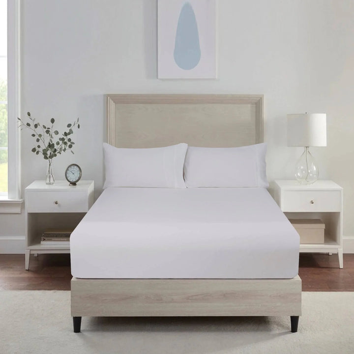 TENCEL™ 100% Lyocell Fibre Fitted Sheet White Queen - DLB Furniture
