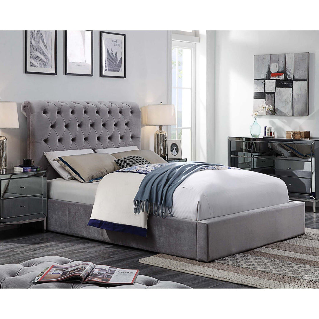 Triton Velvet Queen Bed Frame - DLB Furniture