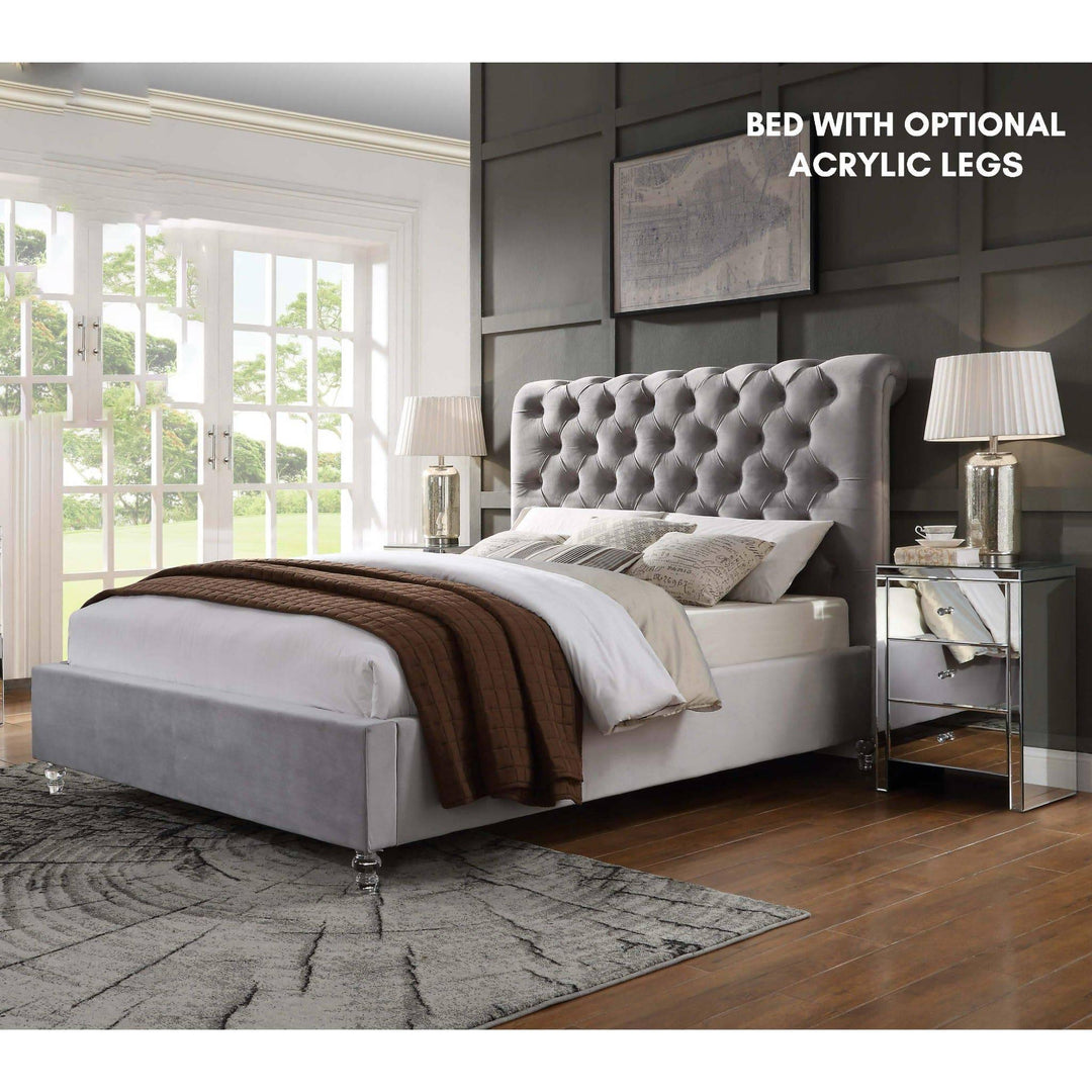 Triton Velvet King Bed Frame - DLB Furniture