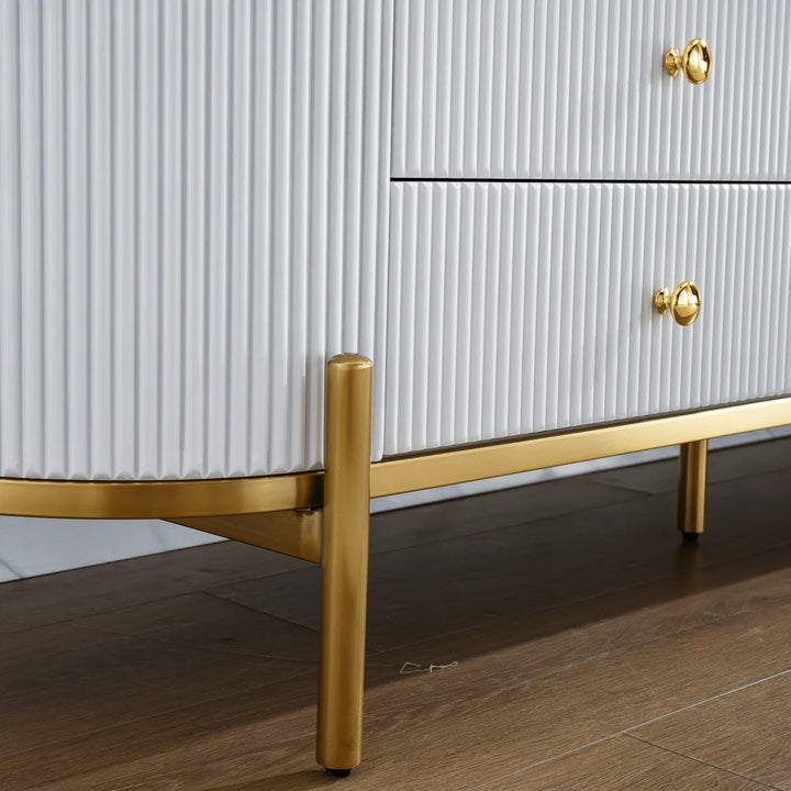 Glossy White Phoebe Sintered Stone Top TV unit 45 cm width - DLB Furniture