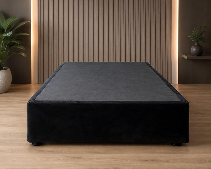Bed Base Solid Timber Slats Black Velvet (Black Velvet Bed Base)