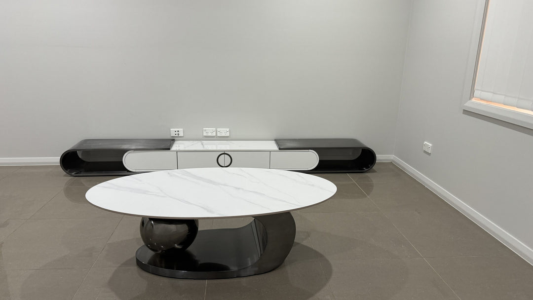 Belinda Metallic Grey TV Unit and Coffee Table Set