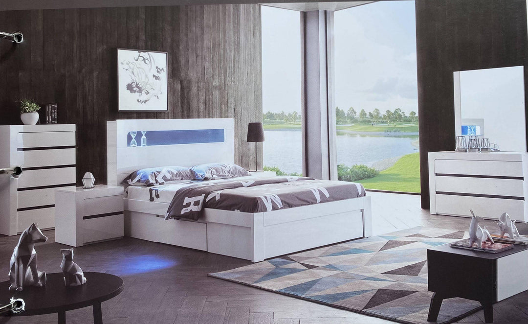 Apollo Glossy White King Bed - DLB Furniture