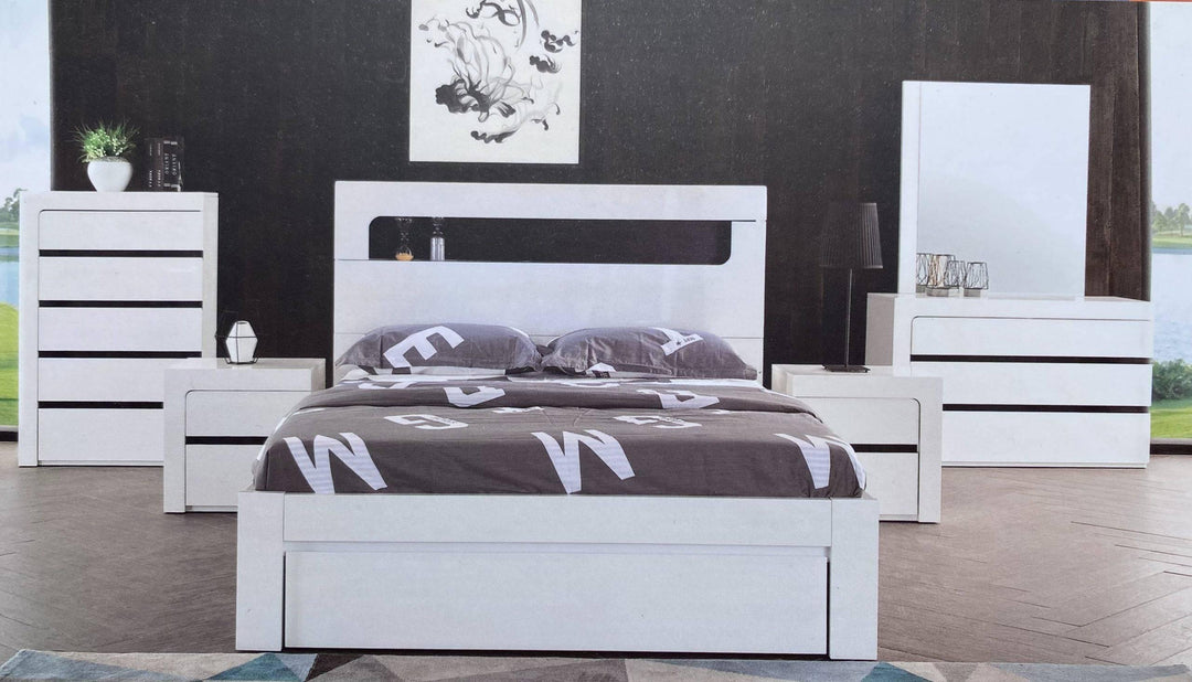 Apollo Glossy White King Bed - DLB Furniture