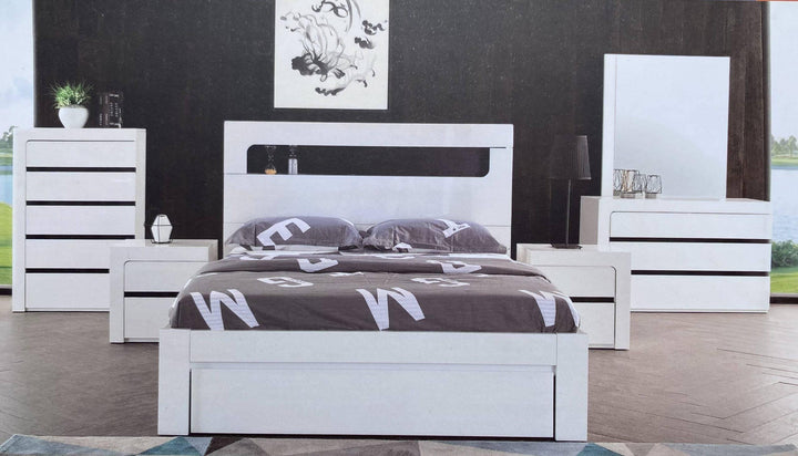 Apollo Glossy White King Bed - DLB Furniture