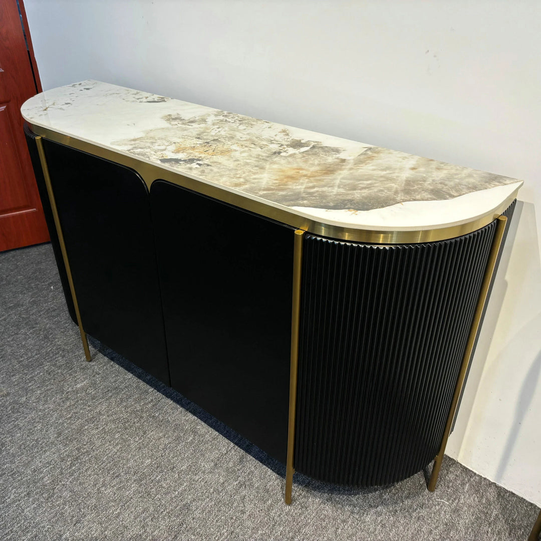 Catalyst Buffet Table Sintered Stone Top Black 120/150cm - DLB Furniture