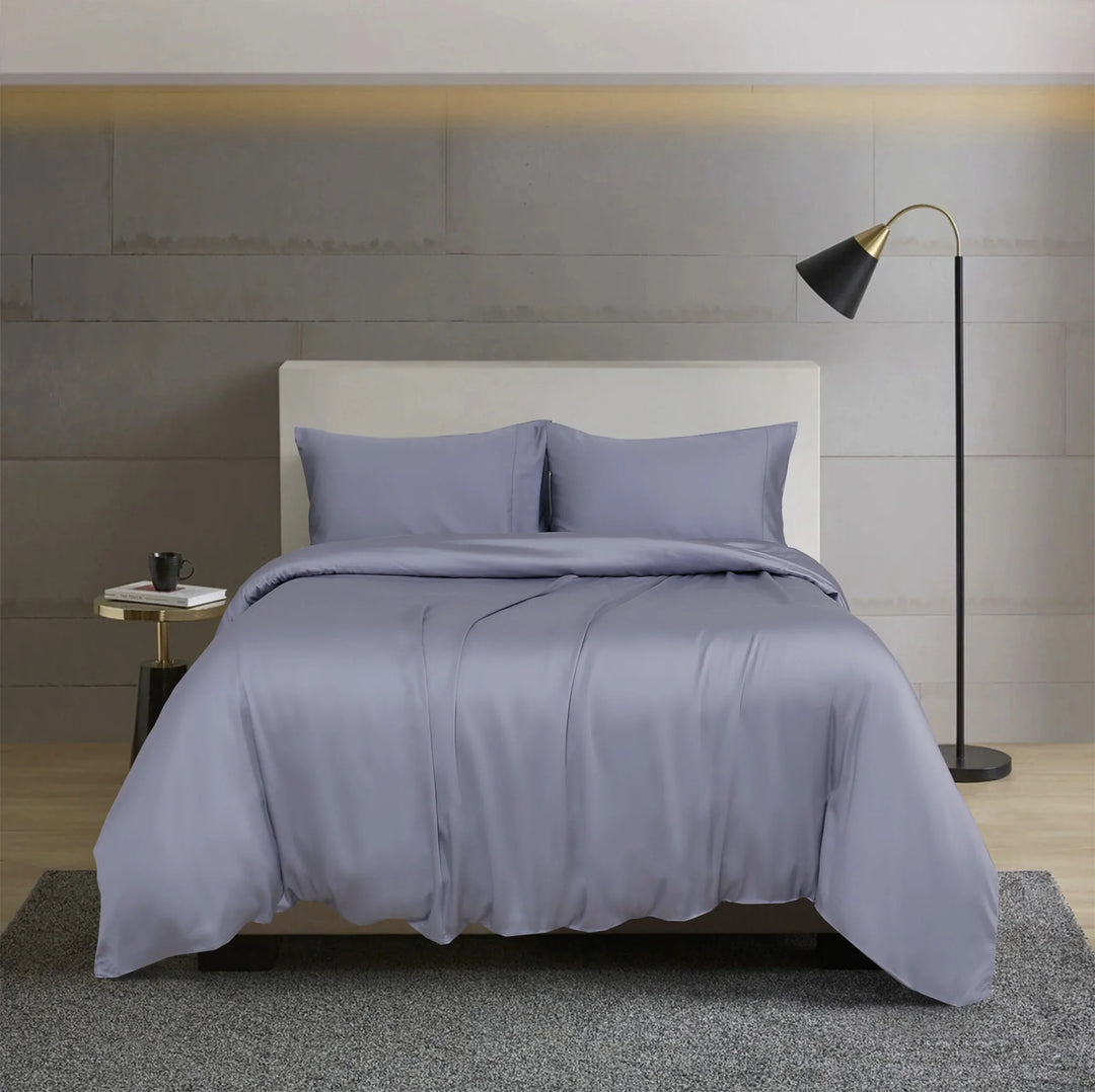 100% Tencel Fabric Quilt Cover Set Grey - DLB Furniture